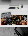 Anime mouse pad 32x12 inches featuring Ainz Ooal Gown and characters from Overlord in a dynamic, power-infused design.