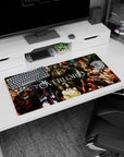 Anime mouse pad 32x16 inches featuring Ainz Ooal Gown, Albedo, Demiurge, and Shalltear from Overlord in vibrant colors.