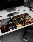 Anime desk pad featuring Ainz Ooal Gown from Overlord, 40x20 inches, with Albedo, Demiurge, and Shalltear in vivid colors.
