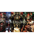 Overlord anime desk pad 40x20 inches featuring Ainz Ooal Gown, Albedo, Demiurge, and Shalltear in vibrant colors.