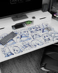 40x20 inches Miss Kobayashi's Dragon Maid Kanna Kamui mouse pad with many chibi expressions and giggles.