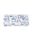 32x12 inches anime girl mouse pad with chibi Kanna faces, sparkles, and cute expressions on white.
