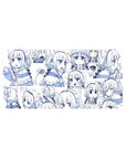32x16 inches anime girl mouse pad with chibi Kanna faces, sparkles, and cute expressions on white.