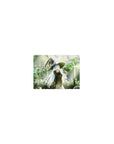 Classic anime girl mouse pad 14x10 inches, witch girl with black cat in a leafy greenhouse scene.