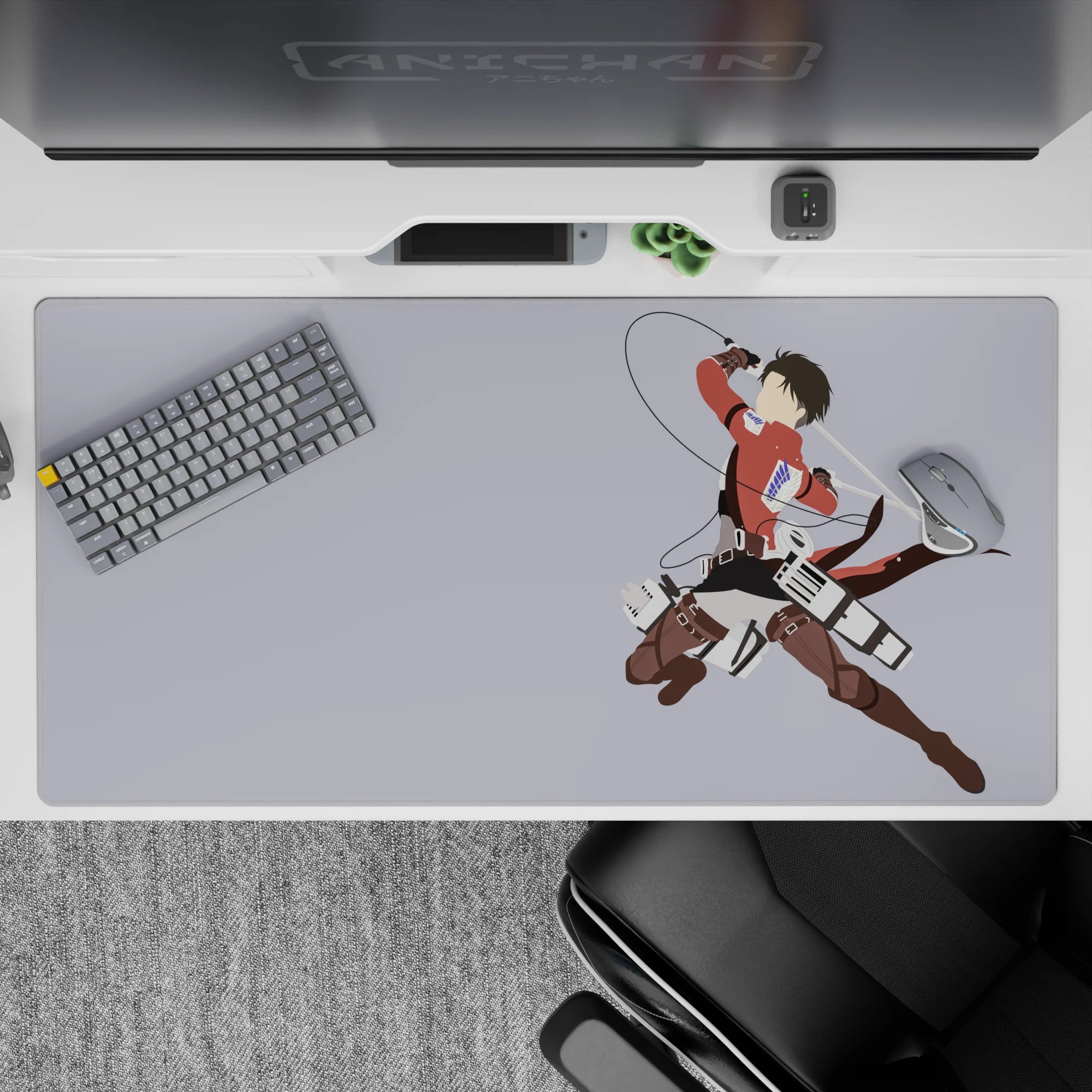 Attack on Titan - Anime Mouse Pad and Desk Pad - Levi's Aerial Strike - AniChan