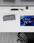 Anime mouse pad 14x10 inches featuring Kakashi Hatake from Naruto, showcasing his Sharingan and lightning-charged eye.