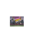 Classic anime mouse pad 14x10 inches, framed portrait scene with crew in black-and-gold uniforms.