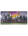 32x16 inches anime mouse pad with framed throne portrait, black-and-gold crew, fantasy backdrop.