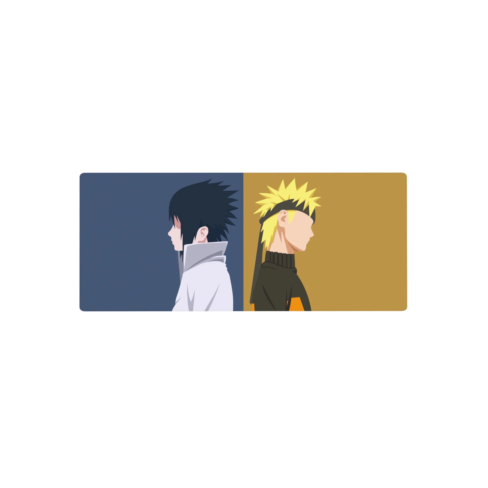 Minimal Naruto Shippuden anime mouse pad 28x12 inches with split panels and bold silhouettes.