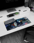 Naruto Shippuden 28x12 inches mouse pad showing Obito Uchiha vs Kakashi Hatake, Sharingan glowing.