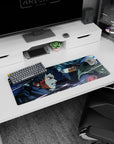 32x12 inches Naruto Shippuden mouse pad showing Obito Uchiha vs Kakashi Hatake with glowing Sharingan.