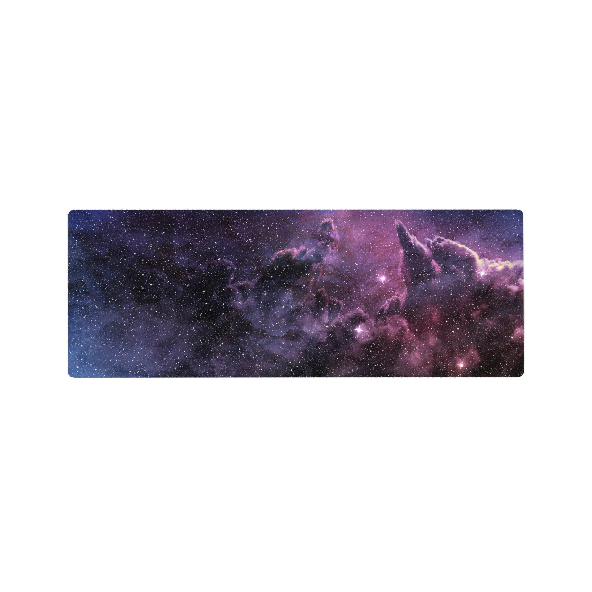 Nebula marbled desk mouse pad 32x12 inches with starry swirls for gaming, art, or office setups.