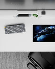 Cool 14x10 inches mouse pad in midnight black and smoky blue with icy glow, moody space vibe.