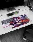 32x16 inches Shuten-douji Fate/Grand Order mouse pad, silver hair whipping under sakura petals.