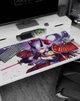 Shuten-douji from Fate/Grand Order anime girl desk pad 40x20 inches, silver hair and oni armor scene.