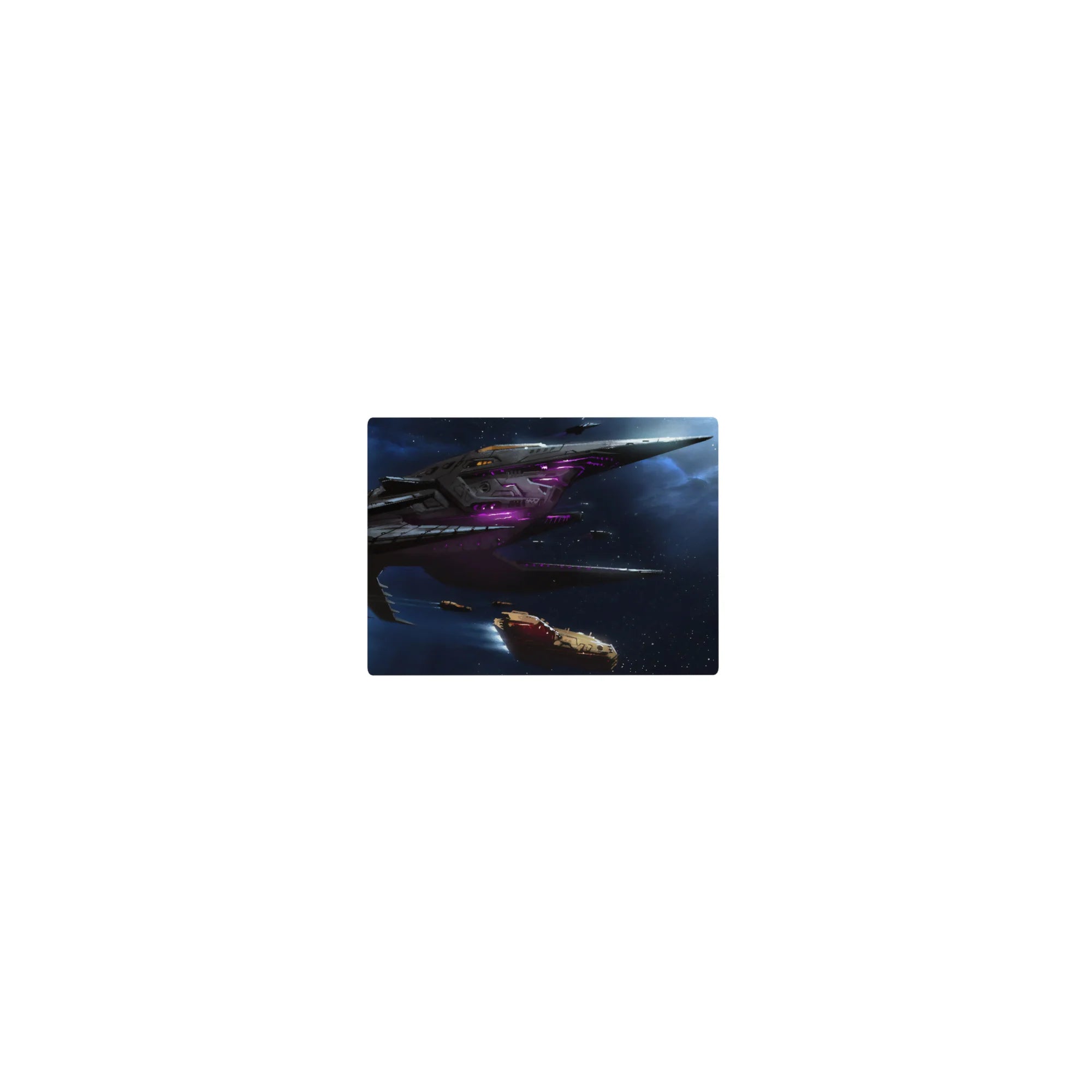 Sci-fi starship nebula desk mouse pad, classic 14x10 inches, sleek cockpit-inspired design.