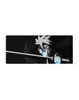 28x12 inches anime mouse pad with Boruto Uzumaki, katana pose, sharp linework and cloak swirl.