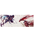 32x12 inches anime mouse pad with two rival warriors colliding under a stark white storm split.