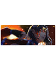 32x12 inches anime girl mouse pad with dramatic spark-streak design and smooth tracking surface.