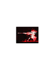 Classic anime girl sniper silhouette mouse pad, dramatic ink-splatter design, 14x10 inches.