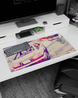 32x16 inches anime mouse pad showing an AE86 Trueno sliding a tight mountain corner with sweeping tire arcs.