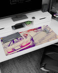 36x16 inches Initial D-inspired desk pad of an AE86 Trueno sliding a tight mountain corner at night.