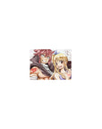 Fairy Tail classic anime mouse pad 14x10 inches with Natsu, Lucy and Happy on a clean background.