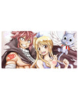 32x16 inches anime mouse pad featuring Fairy Tail characters with Happy on a clean background.