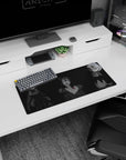 Emilia with Rem and Ram keeping you company desk mat anime girl mouse pad 28x12 inches.