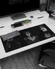 Emilia, Rem and Ram keeping you company on a 36x16 inches anime girl desk pad, gothic cute scene.