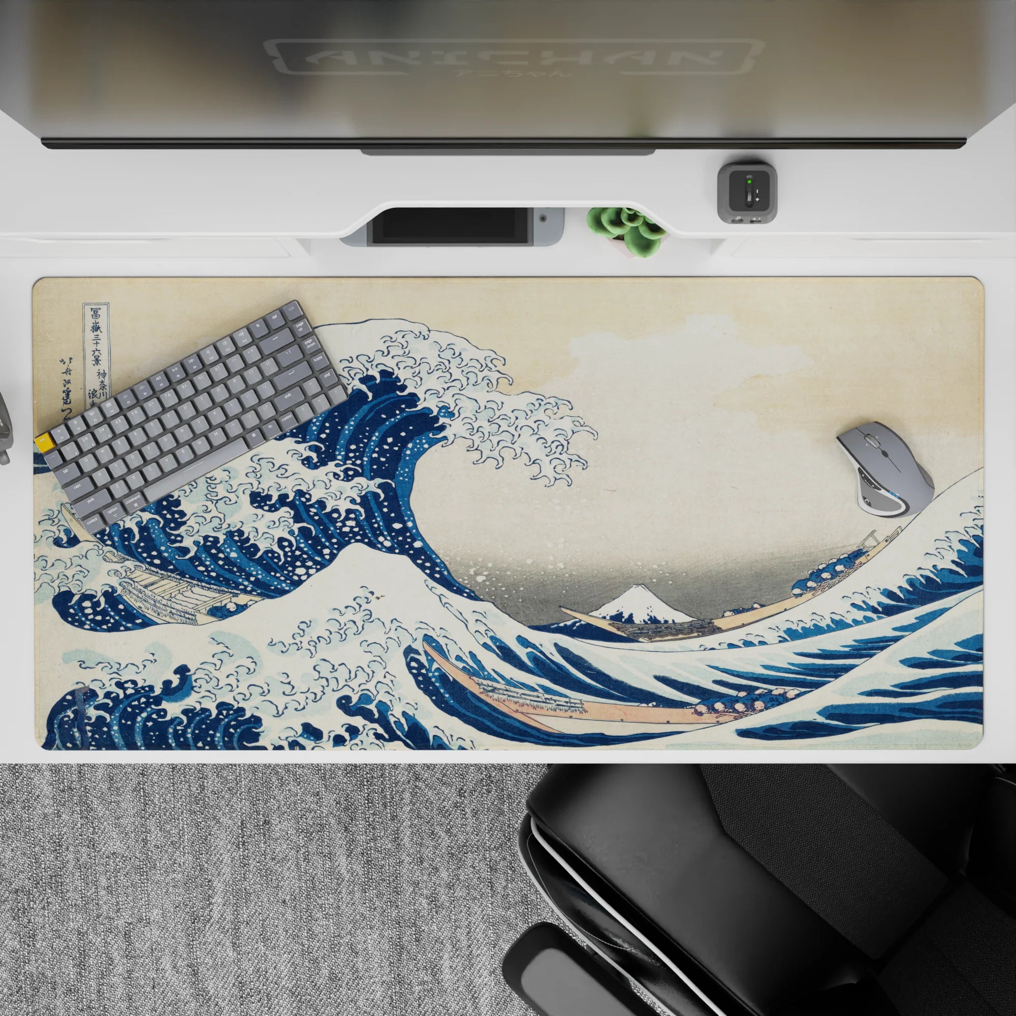 Zen-Japan Deskmat | Mousepad | Deskpad - Great Wave Harmony - AniChan