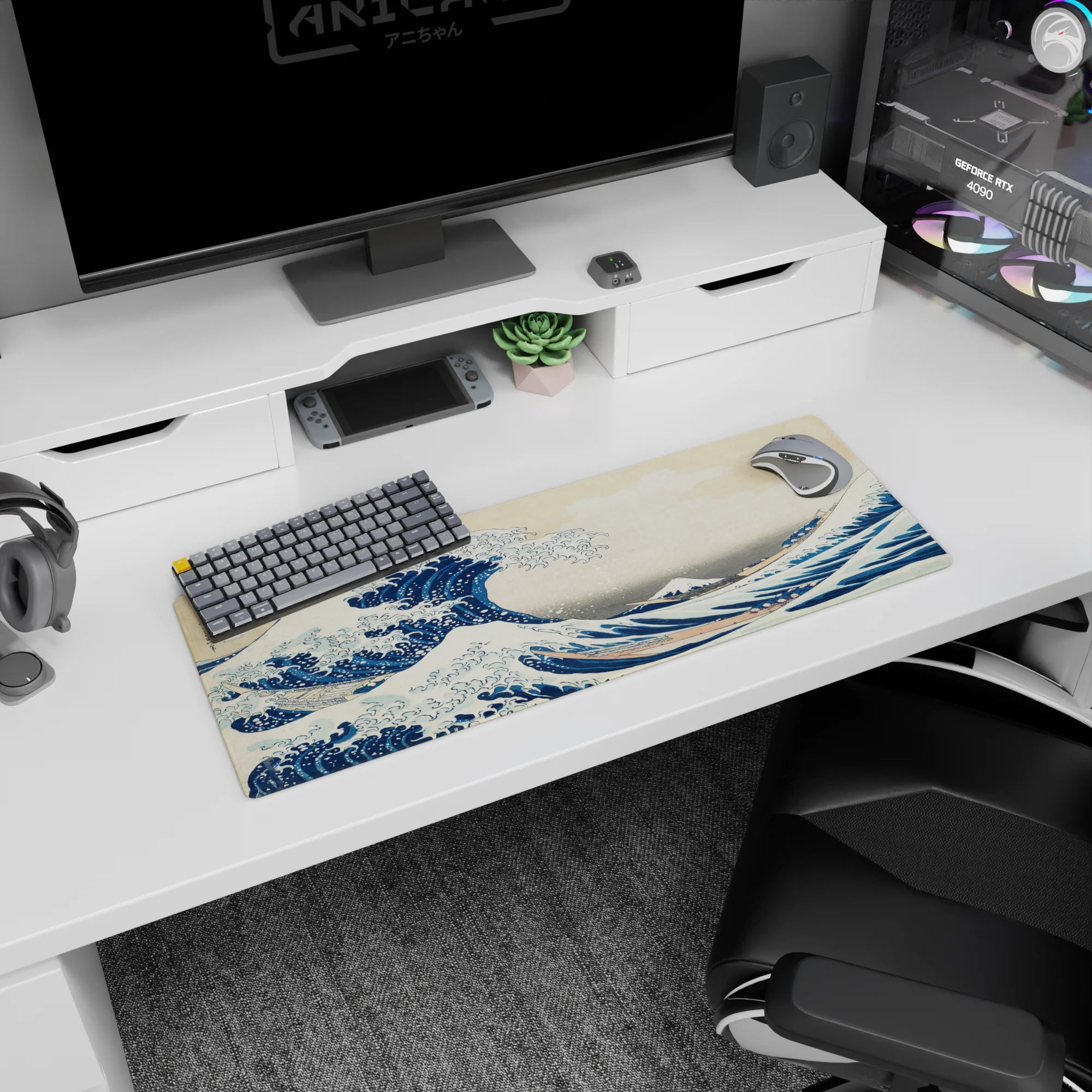 Zen-Japan Deskmat | Mousepad | Deskpad - Great Wave Harmony - AniChan