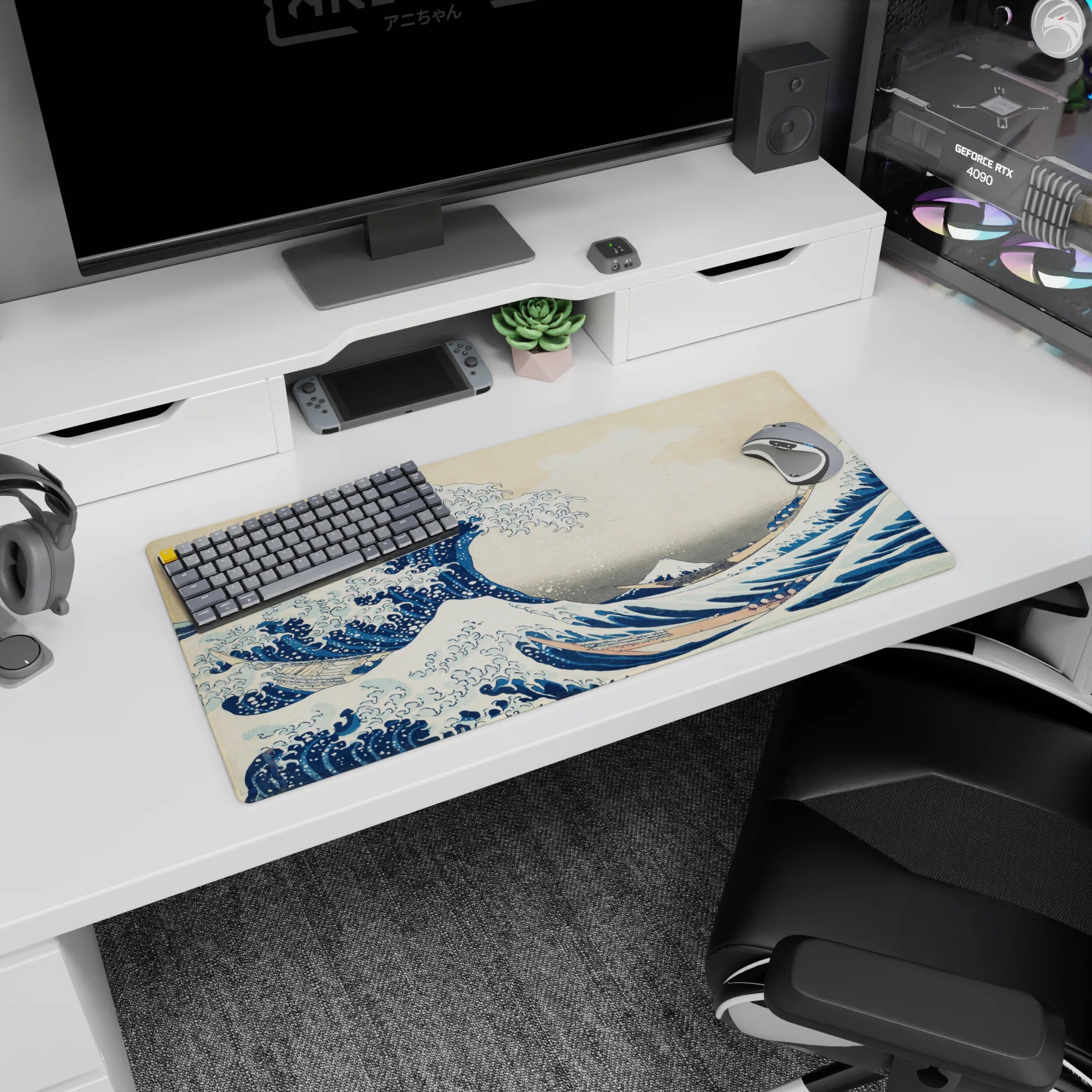 Zen-Japan Deskmat | Mousepad | Deskpad - Great Wave Harmony - AniChan