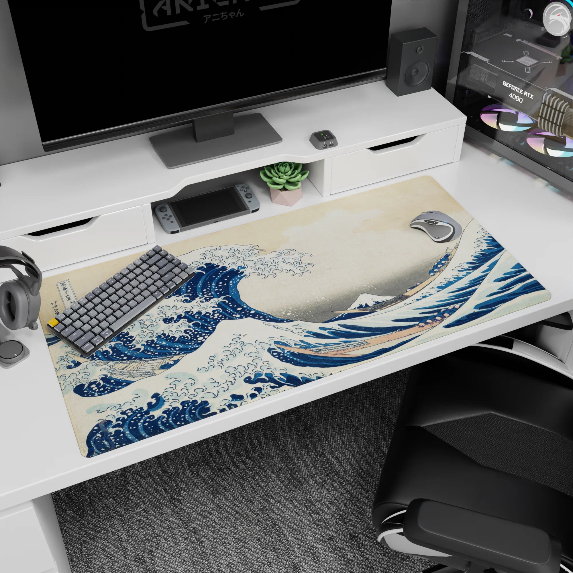 Zen-Japan Deskmat | Mousepad | Deskpad - Great Wave Harmony - AniChan