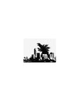 Classic anime mouse pad 14x10 inches with kaiju silhouette over black-and-white city skyline poster art.