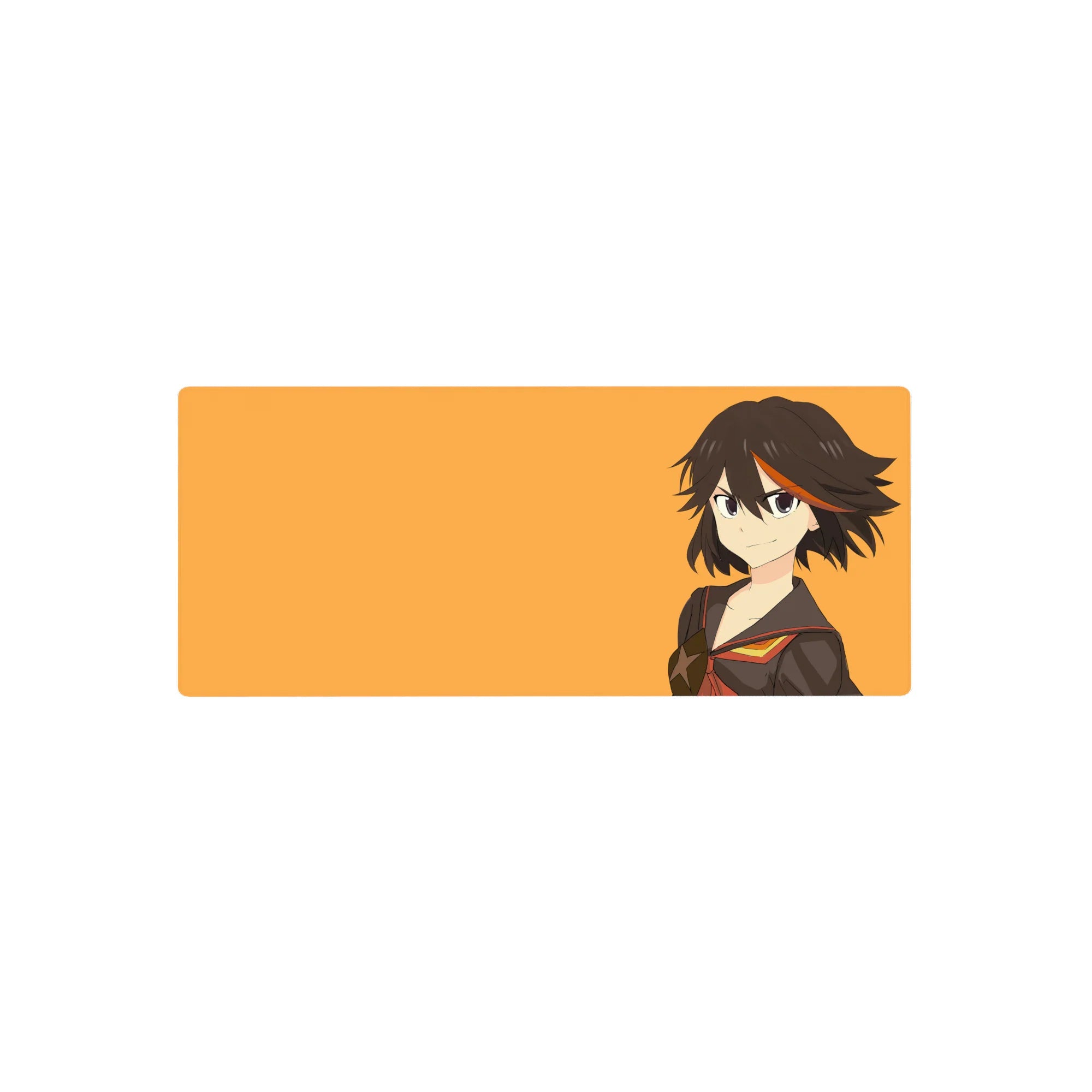 Anime girl mouse pad 28x12 inches with smirking heroine in black sailor uniform and star accent.