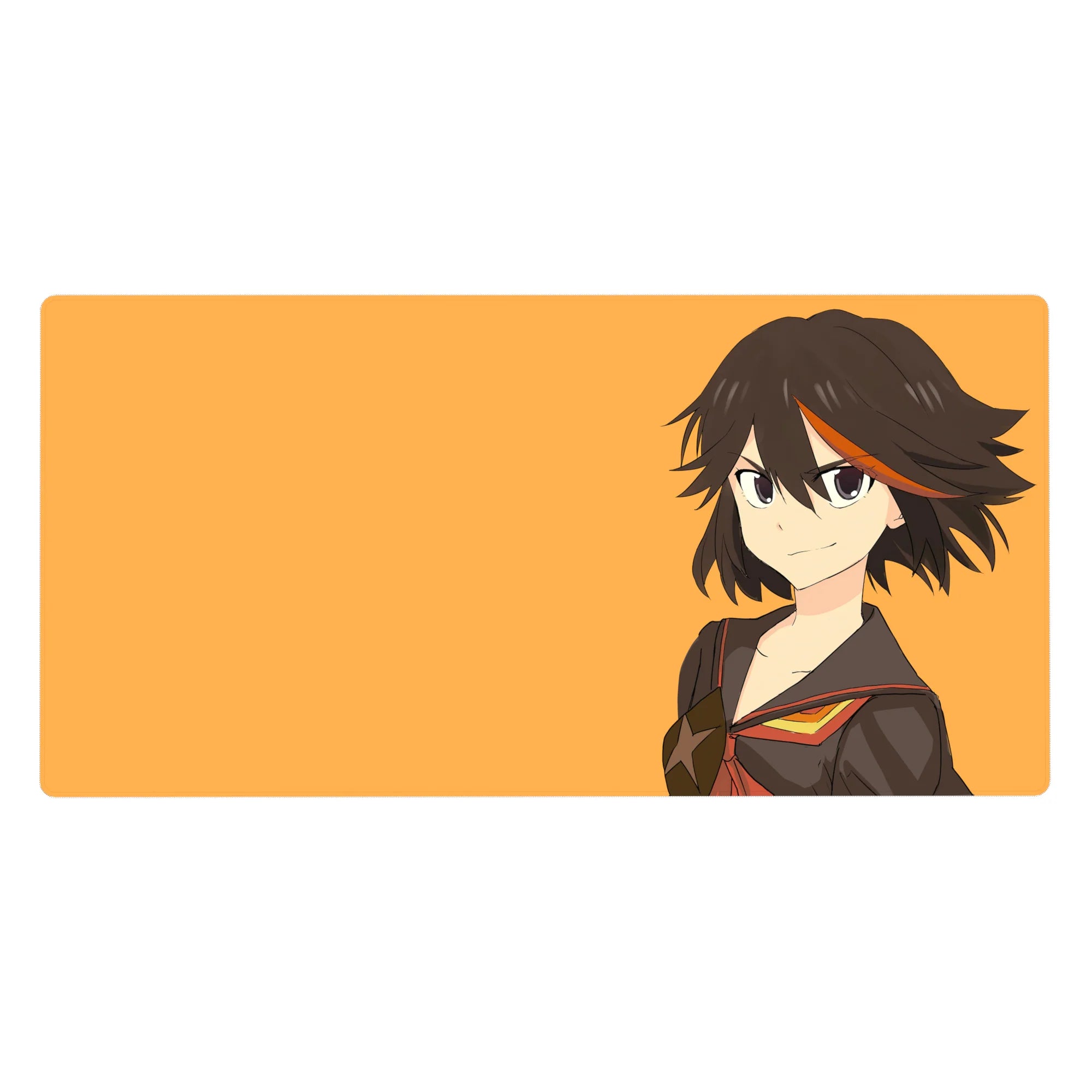 Anime girl desk pad 40x20 inches with smirking sailor uniform heroine and bold star detail.