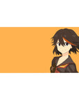 Anime girl desk pad 40x20 inches with smirking sailor uniform heroine and bold star detail.