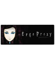 32x12 inches anime girl mouse pad with Re-L Mayer portrait on black and purple textured background.