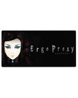 32x16 inches anime girl mouse pad with Re-L Mayer portrait on inky black and worn purple backdrop.