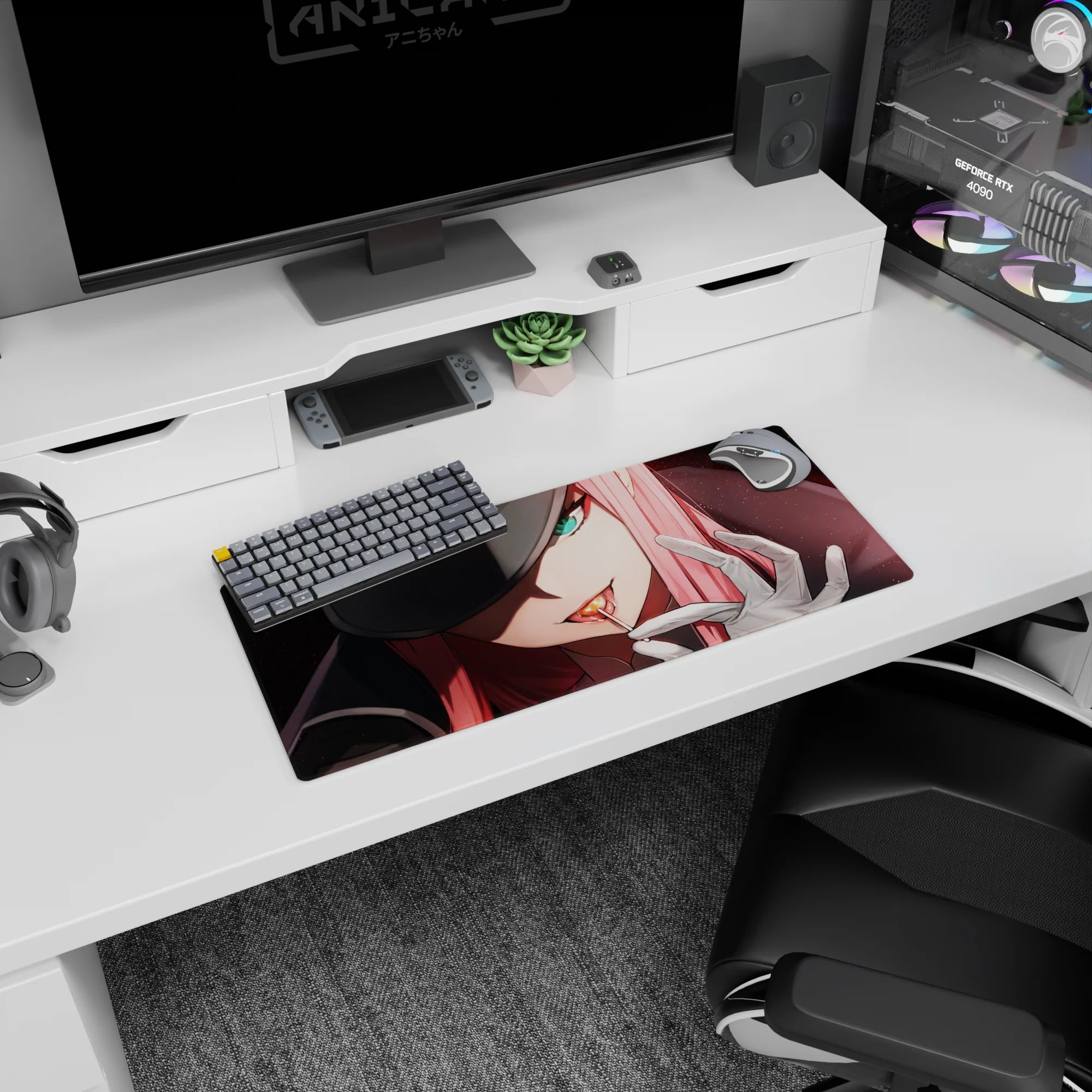 Darling In The Franxx - Anime Mouse Pad and Desk Pad - Commander&#39;s Glare - AniChan