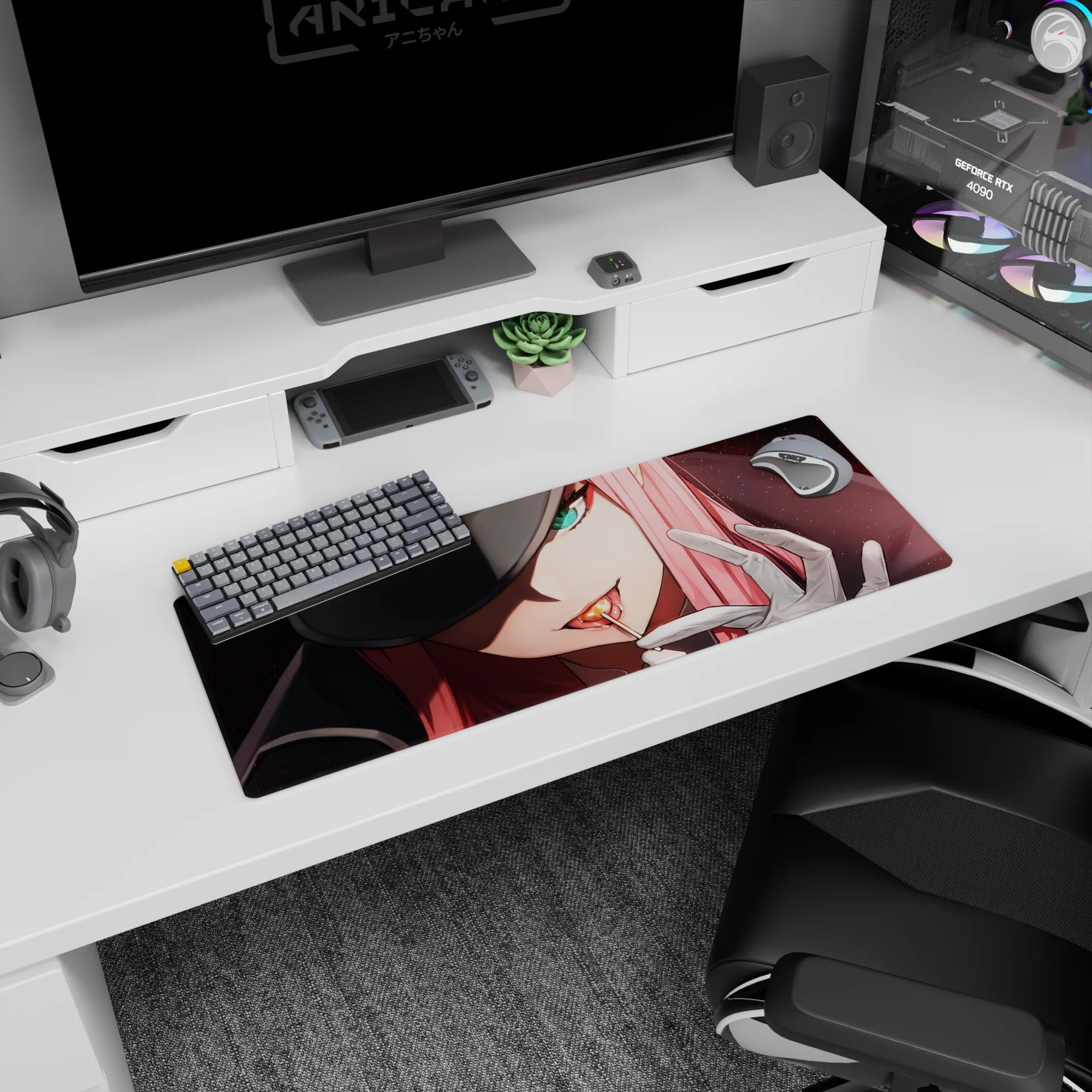 Darling In The Franxx - Anime Mouse Pad and Desk Pad - Commander&#39;s Glare - AniChan