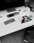 Tanjiro and Nezuko from Demon Slayer on a 14x10 inch anime mouse pad, showcasing sibling bond and protection.
