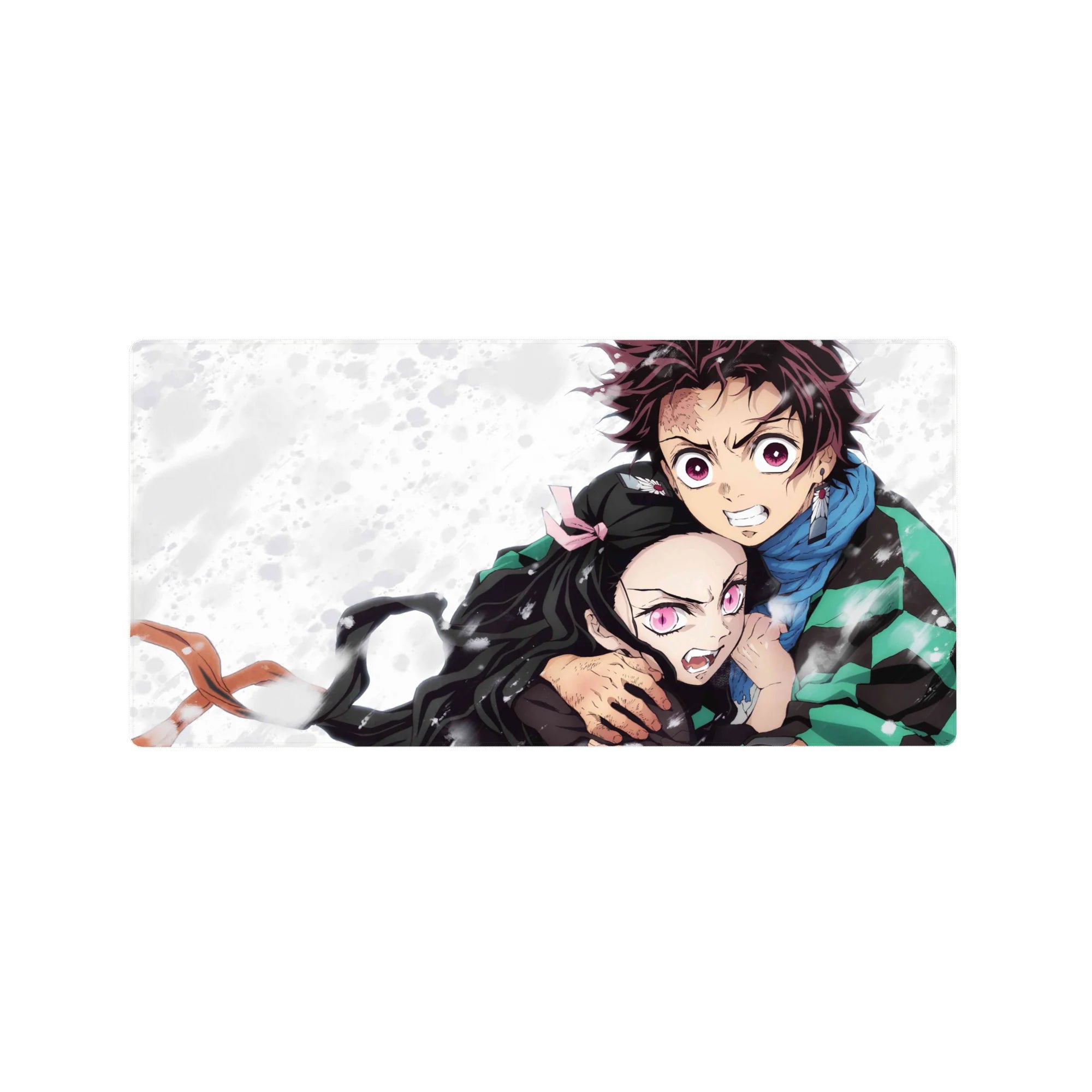 Tanjiro and Nezuko 32x16 inch anime mouse pad from Demon Slayer, showcasing their fierce bond and emotional intensity.