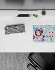 Cute kawaii mouse pad 14x10 inches in soft sky blues and pastels, bright and flirty summer vibe.