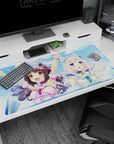 40x20 inches Nekopara-style desk pad featuring Chocola and Vanilla smiling in a cute flirty scene.