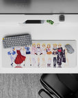 32x12 inches kawaii mouse pad with blonde hair, violet eyes, pastel uniforms, and a dreamy glossy shine.