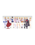 Charlotte Dunois outfit lineup anime girl mouse pad, 28x12 inches, maid, shrine maiden, nurse, police looks.