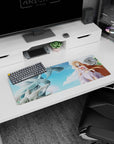32x12 inches Sword Art Online mouse pad featuring Asuna with flowing hair, red bow, and clouded sky backdrop.