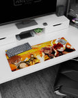 32x12 inches Fairy Tail Natsu Dragneel mouse pad, scarf fluttering as he readies flaming fists.